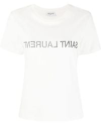 Saint Laurent - Reverse Logo T-shirt - Lyst