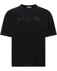 Lanvin - T-shirt With Embroidered Logo - Lyst