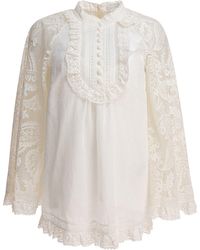 Zimmermann - Ascension Lace Yoke Tuniek - Lyst