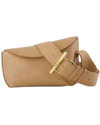 McQueen - T Bar Sling Crossbody Alexander Mc Queen Leather Beige - Lyst