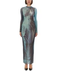 Jean Paul Gaultier - Ethereal Water Print Long Dress - Lyst