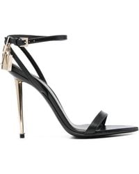 Tom Ford - Padlock Leather Heel Sandals - Lyst