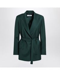 Max Mara - Wool Canvas Jacket With Belt - Lyst