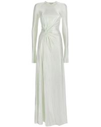 Victoria Beckham - Off Round Neck Maxi Dress - Lyst