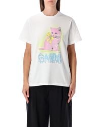 Ganni - T Shirts En Polos Wit - Lyst