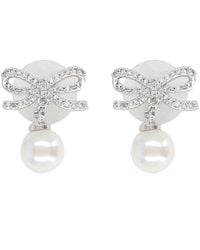 Self-Portrait - "Bow Pearl" Earrings - Lyst