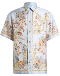 Etro - Silk Shirt With Floral And Wildlife Print - Lyst