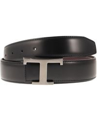 Tod's - T Timeless Reversible Leather Belt - Lyst