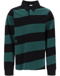 Burberry - Striped Long Sleeve Polo Shirt - Lyst