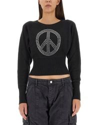 Moschino - Embellished Round Neck Sweater - Lyst
