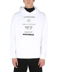 Raf Simons - Graphic Print Hoodie With Drawstring - Lyst