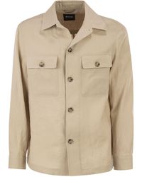 BOSS - Chaqueta estilo camisa de lino con bolsillos de parche de - Lyst