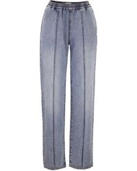 Fabiana Filippi - Lightweight Denim Trousers With Elasticated Waist And Monile Detail - Lyst