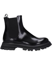 McQueen - Frauen 's Lederstiefel schwarz - Lyst