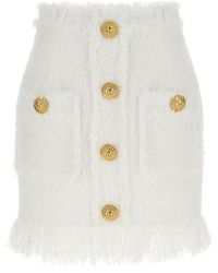 Balmain - Minirock Aus Tweed - Lyst