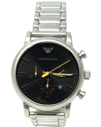 Emporio Armani Ar11324 Luigi Chronograaf Zilveren Horloge - Zwart