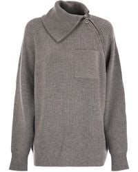 Sportmax - Salpa Cashmere Blend Sweater With Zip - Lyst