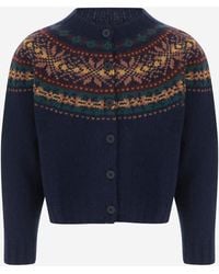 Howlin' - Wool Cardigan Magic Waves Jacquard Fine Sweater - Lyst