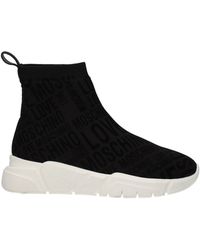 Love Moschino - Damens Schwarze Stoff-Sneaker - Lyst