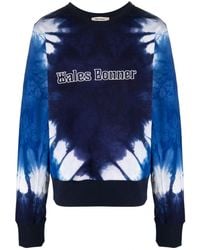 Wales Bonner - Logo Embroidery Tie Dye Sweatshirt - Lyst