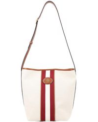 Bally - Canvas And Leather Trim Shoulder Bag - Lyst