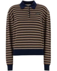 Miu Miu - Embroidered Wool Polo Shirt - Lyst