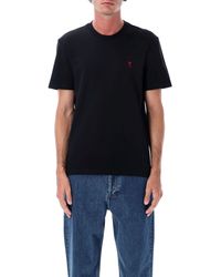 Ami Paris - T Shirts En Polos Zwart - Lyst