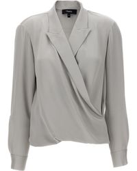 Theory - Theorie 'PK Label Wrap' Bluse - Lyst