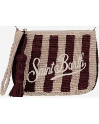 MC2 Saint Barth - Rafiya Clutch With Logo - Lyst