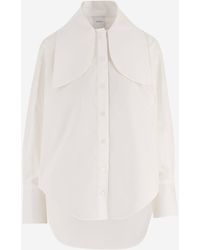 Patou - Cotton Blouse With Knotted Collar Organic Shirt - Lyst