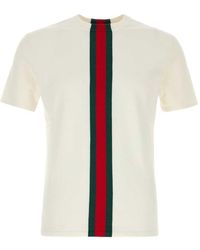 Gucci - Web Detail Cotton T Shirt - Lyst
