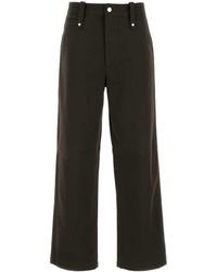 Burberry - Chocolate Cotton Wide-Leg Pant - Lyst