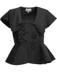 Ganni - Katoenen Blouse - Lyst
