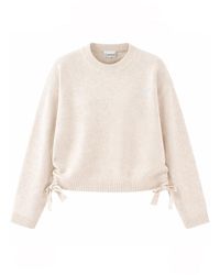 Ganni - Oversize Jersey With Logo Wool Jumpers - Lyst