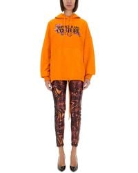 Versace Jeans Couture - Hoodie Met Logo En Kristallen - Lyst