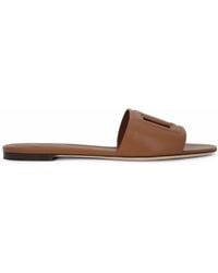 Dolce & Gabbana - Dg Logo Leather Sandal - Lyst