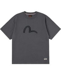 Evisu - Ht Seagull Bedrukt Rvs T-shirt Met Metalen Studs - Lyst