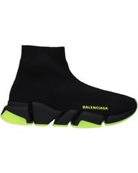 Balenciaga - Sneakers Velocità 2.0 Donna Tessuto Nero/Giallo Fluo - Lyst