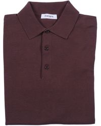Kangra Cashmere - Fully-Fashioned Plain-Knit Polo Shirt Cotton - Lyst