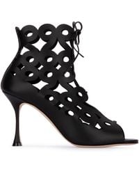 Manolo Blahnik - Taralo 90Mm Cut Out Boots - Lyst