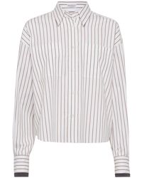 Brunello Cucinelli - Camicia Con Decorazione Monili - Lyst