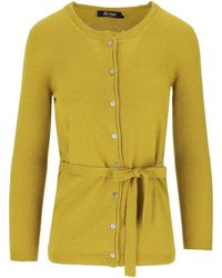 LA ROSE - Cashmere Cardigan Coreana Lunga Con Laccetto - Lyst