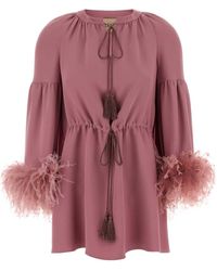 Valentino Garavani - Antiqued Crepe Couture Blouse - Lyst