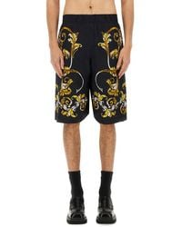 Versace Jeans Couture - Shorts With Baroque Outline Print - Lyst