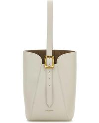 J&m Davidson - Ivory Leather Quiver Nano Bucket Bag - Lyst