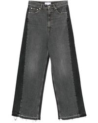 Stella McCartney - Cotton Blend Wide Leg Broek - Lyst
