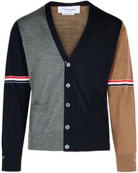 Thom Browne - Fun 'multicolor Virgin Wool Cardigan - Lyst