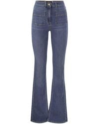 Elisabetta Franchi - Paw Jeans With Logo Plates - Lyst