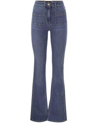 Elisabetta Franchi - Paw Jeans Met Logo -platen - Lyst