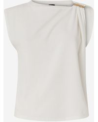 Pinko - T Shirt With Draping And Detail - Lyst